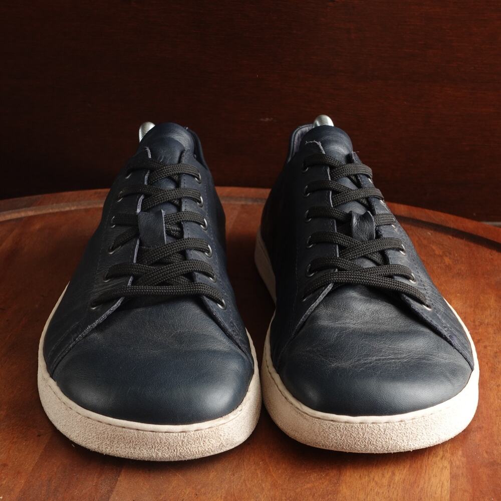 Groundies Sneakers Mens SZ 10 Navy Blue Leather Barefoot Minimalist Urban Shoes - Picture 3 of 14